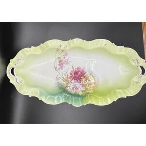 Vintage Hand-Painted Floral Pattern Celery‎ Dish